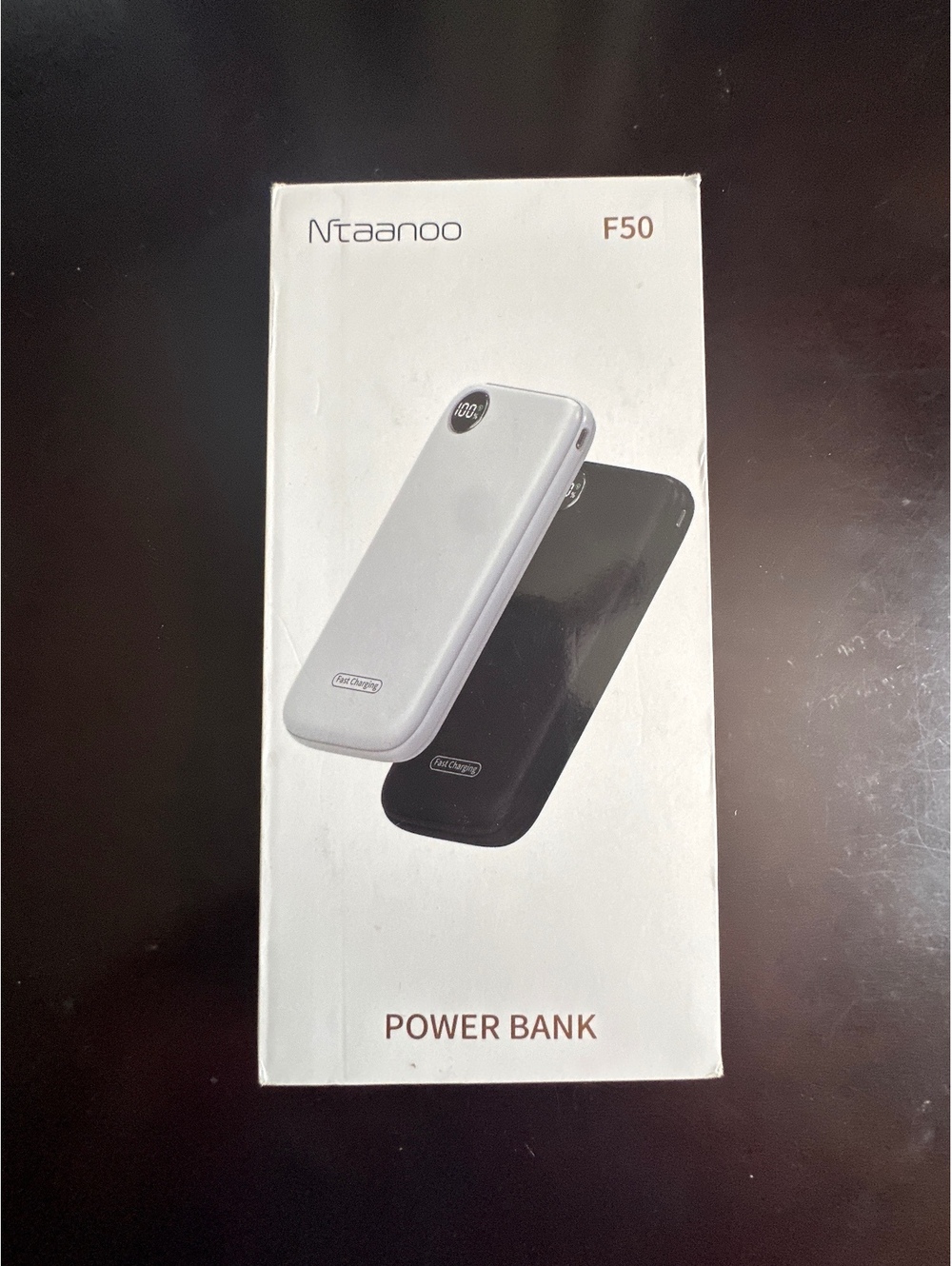 Ntaanoo F50 Slim 10000mAh Power Bank Fast Charge USB-C Micro-USB 2-Port Blue